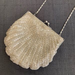 Vintage ‘80s "Seashell" Beaded Mini Evening Clutch Bag Purse